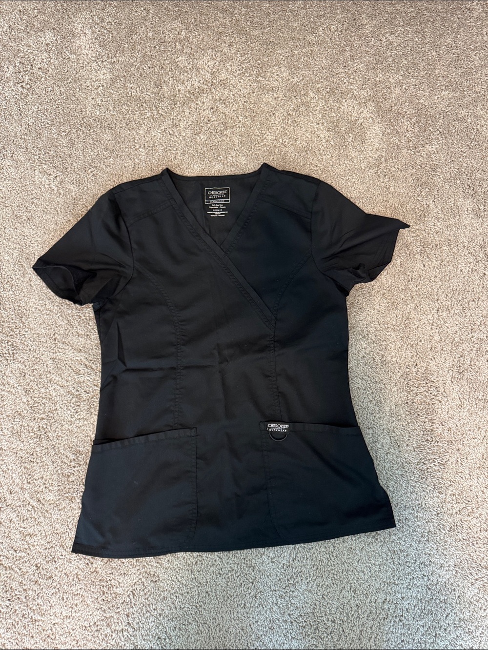 Cherokee Black Women's V-Neck Scrub Tunic